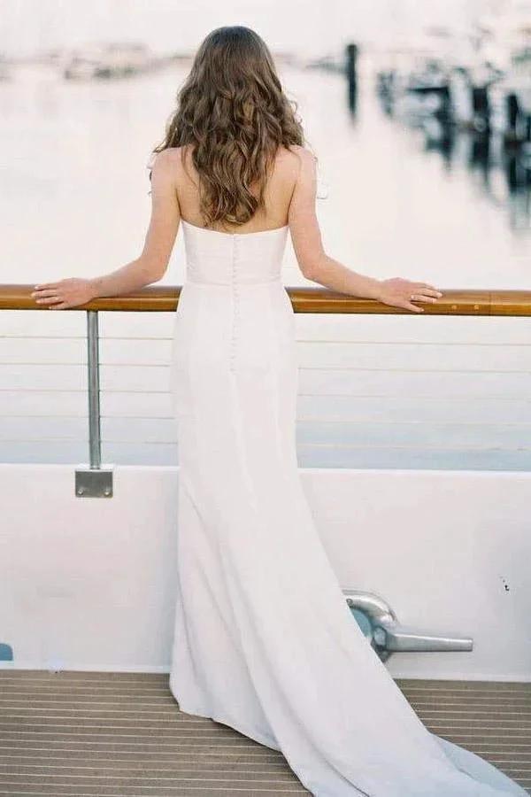 Simple Off White Mermaid Wedding/Bridal Dresses Sweetheart Neck (ZD15381)