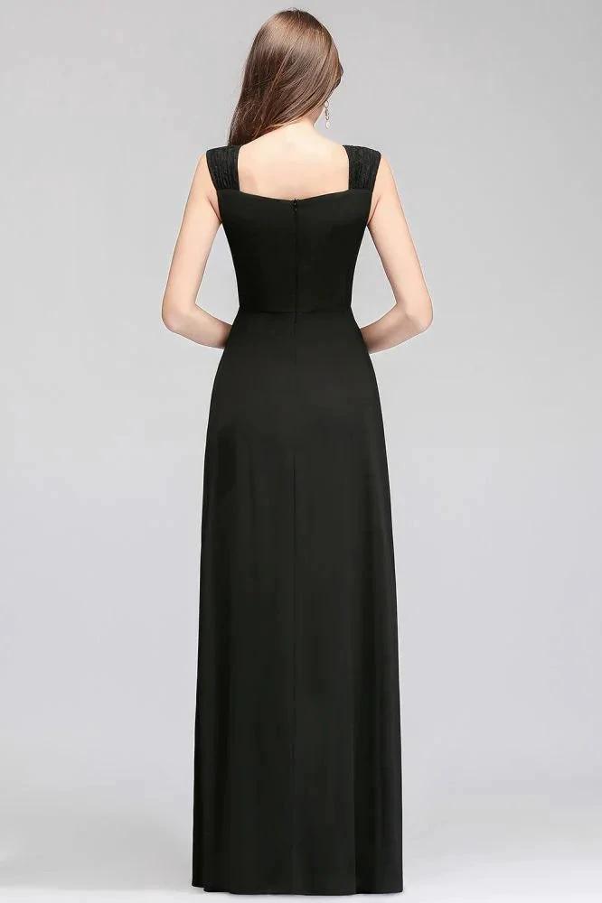 Sleeveless Ruffled Chiffon Black Bridesmaid Dresses (ZD13041)