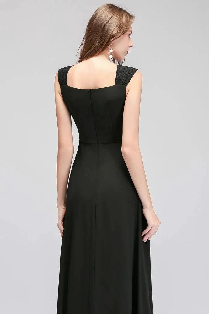 Sleeveless Ruffled Chiffon Black Bridesmaid Dresses (ZD13041)