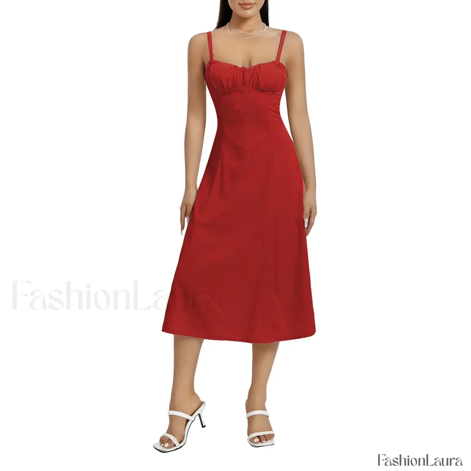 Solid Bandage A-Line Midi Dress