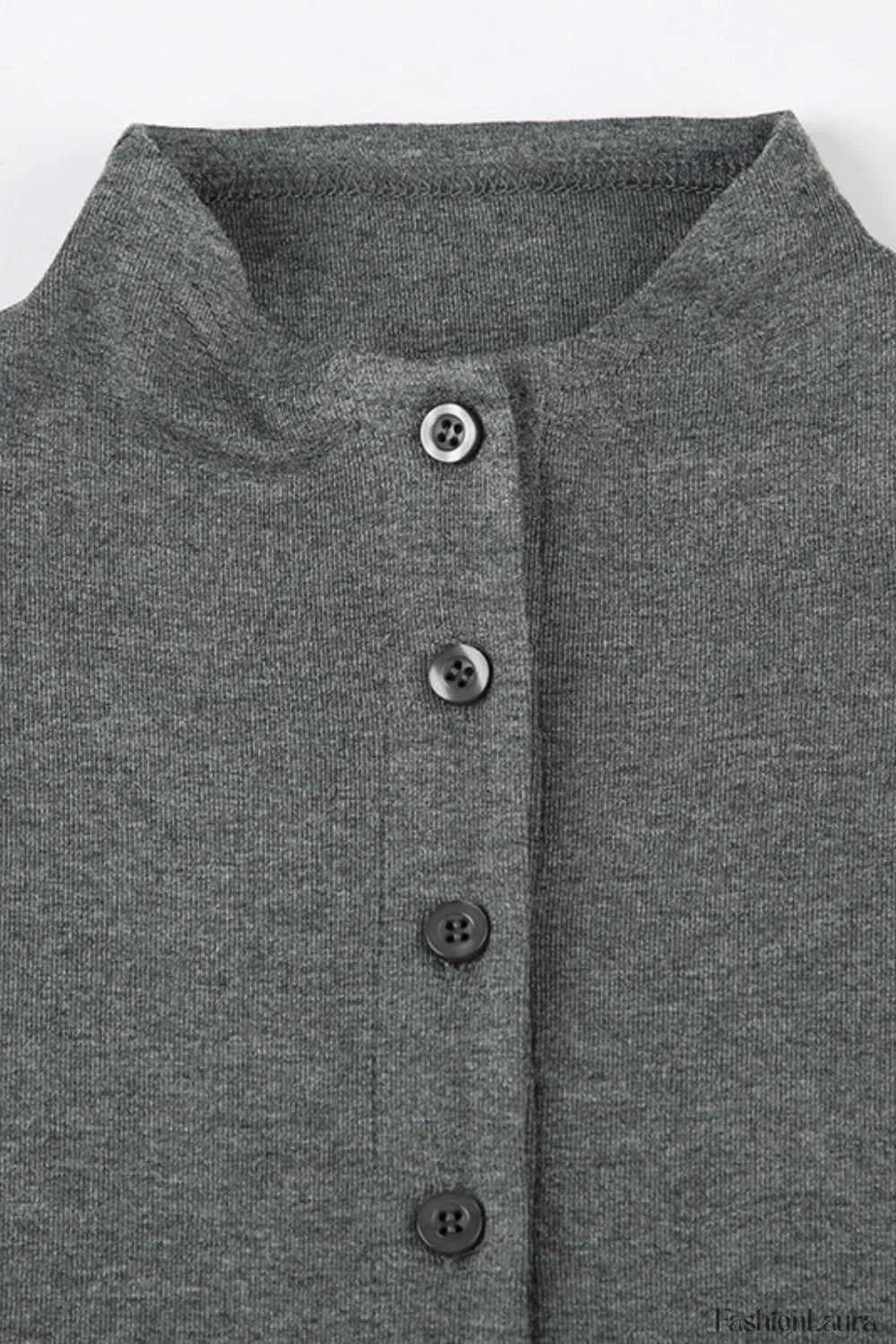 Solid Buttoned High Dress with Contemporary Everyday Styling