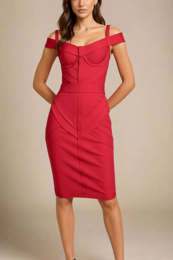 Sophia Bandage Dress - Lipstick Red