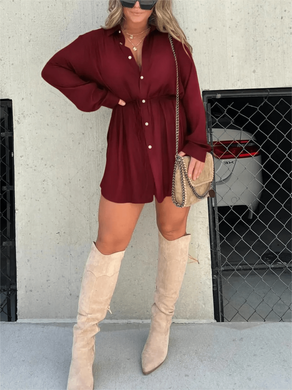 Adalicia Elegant Satin Overall Dress for Every Occasion for Women