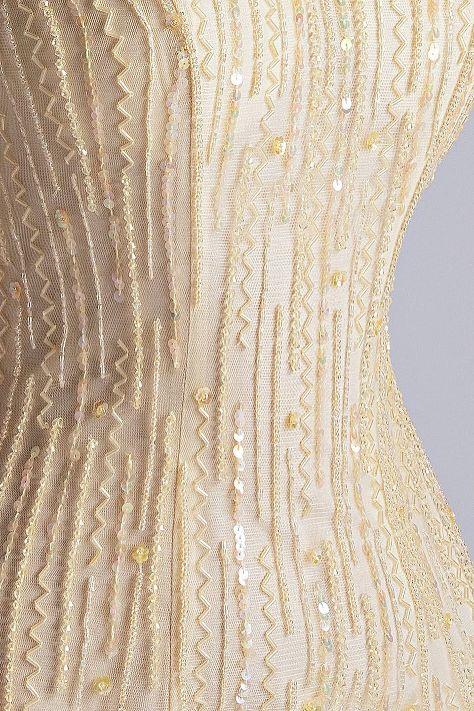 Sparkling Daffodil Spaghetti-Strap Sleeveless Prom Dress Mermaid Beading With Zipper