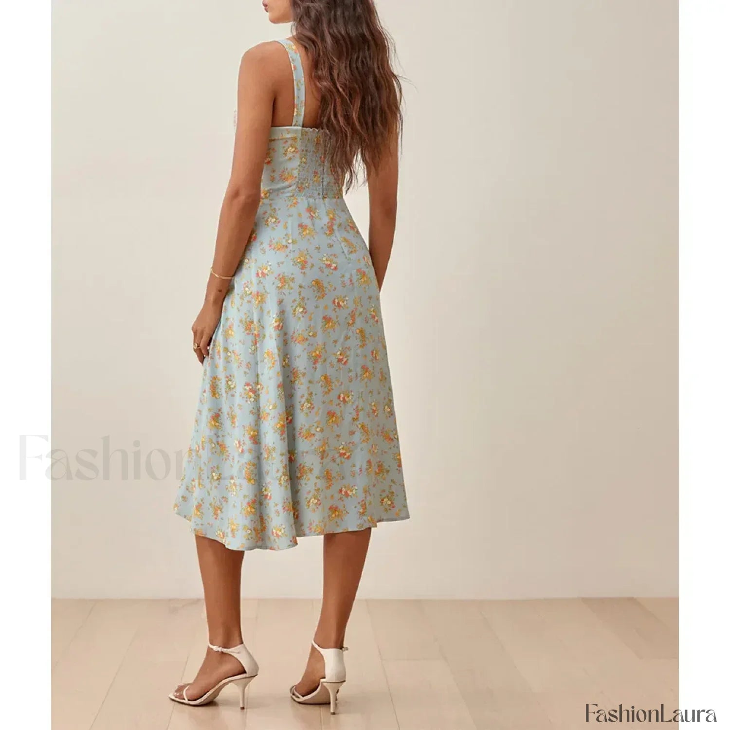 Square Bow Slit Classic Dress for Seasonal Wardrobe Essential