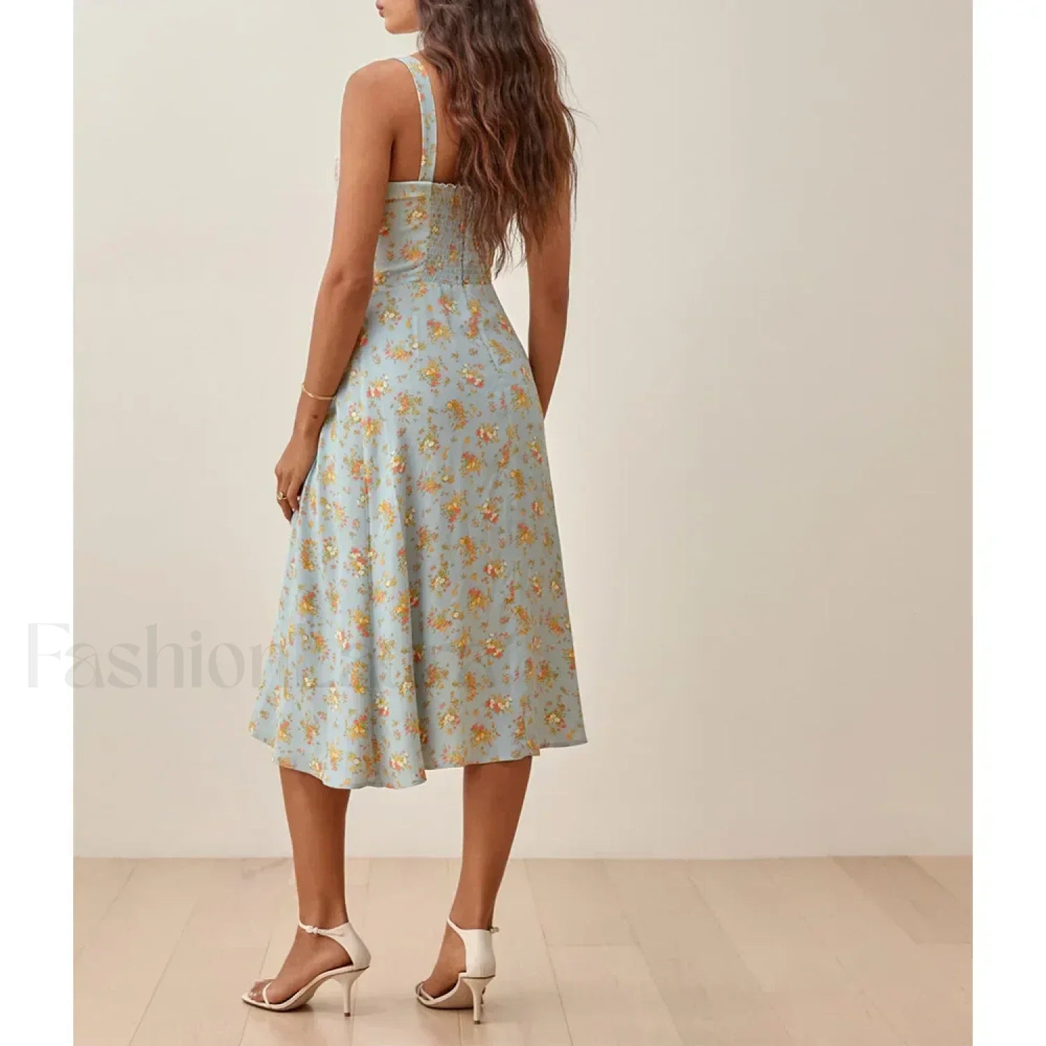 Square Bow Slit Classic Dress for Seasonal Wardrobe Essential