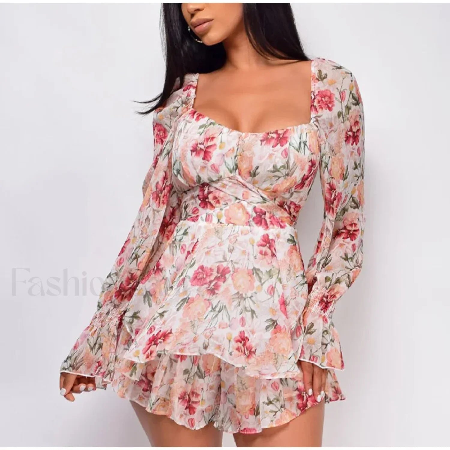 Square Neck Jumpsuit Tailored Dress for Seasonal Wardrobe Essential