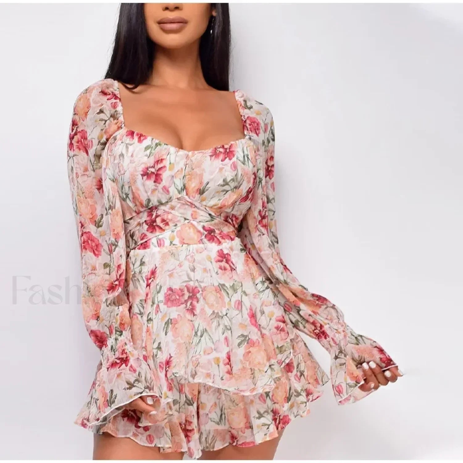 Square Neck Jumpsuit Tailored Dress for Seasonal Wardrobe Essential