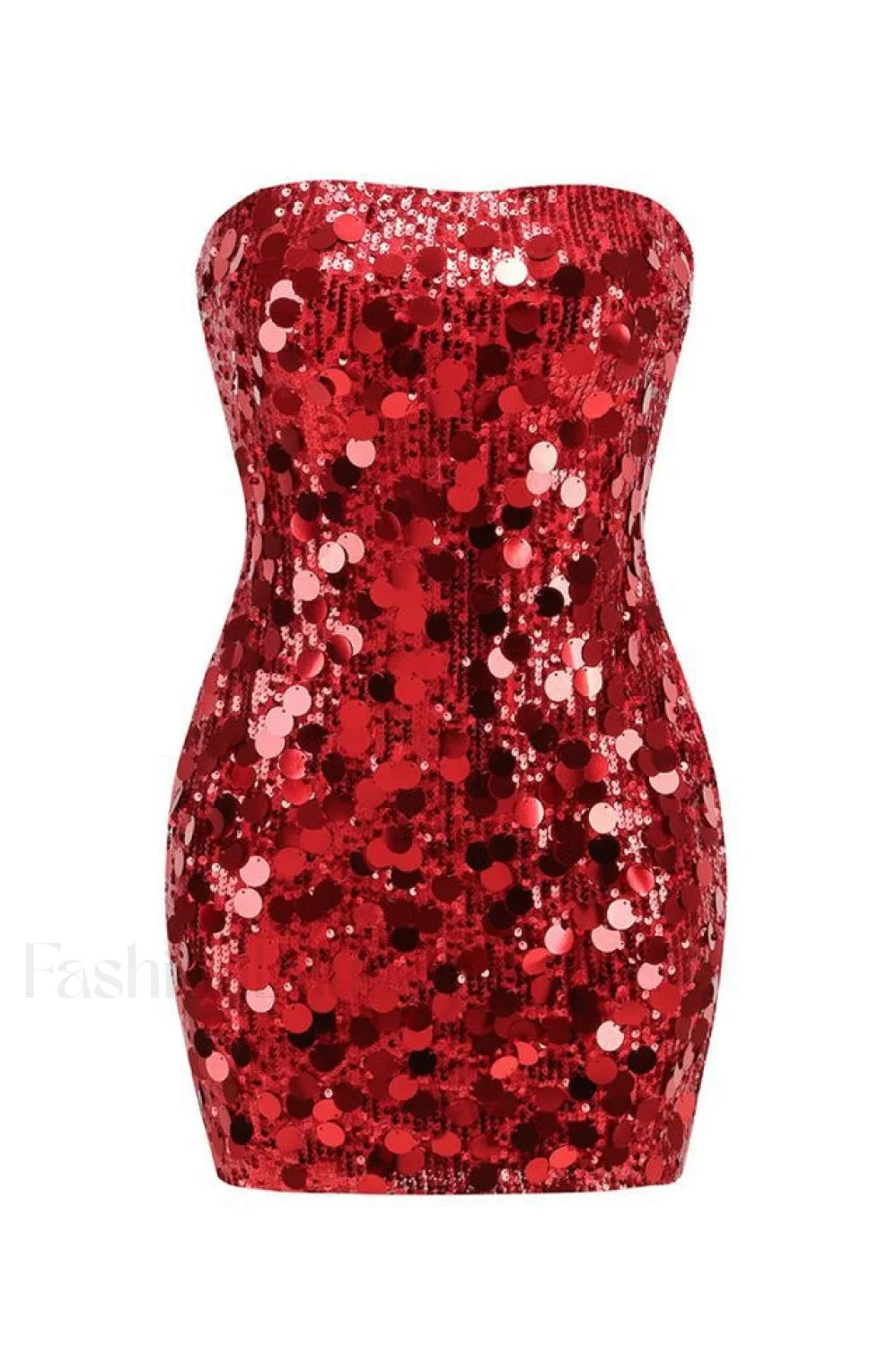 Stergiani Sequin Stylish Strapless Mini Dress