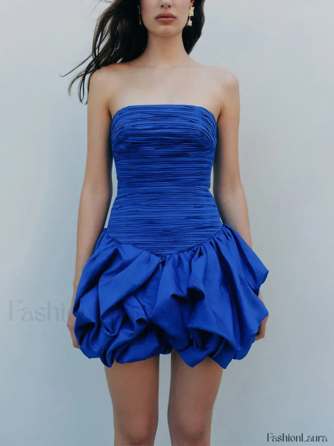 Strapless High Waist Dress with Relaxed Fit and Streetwear Style