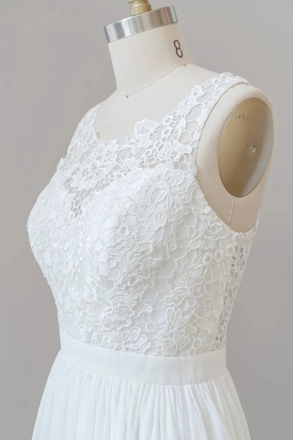 Straps Lace A-line Boho Wedding Dress (ZD15972)