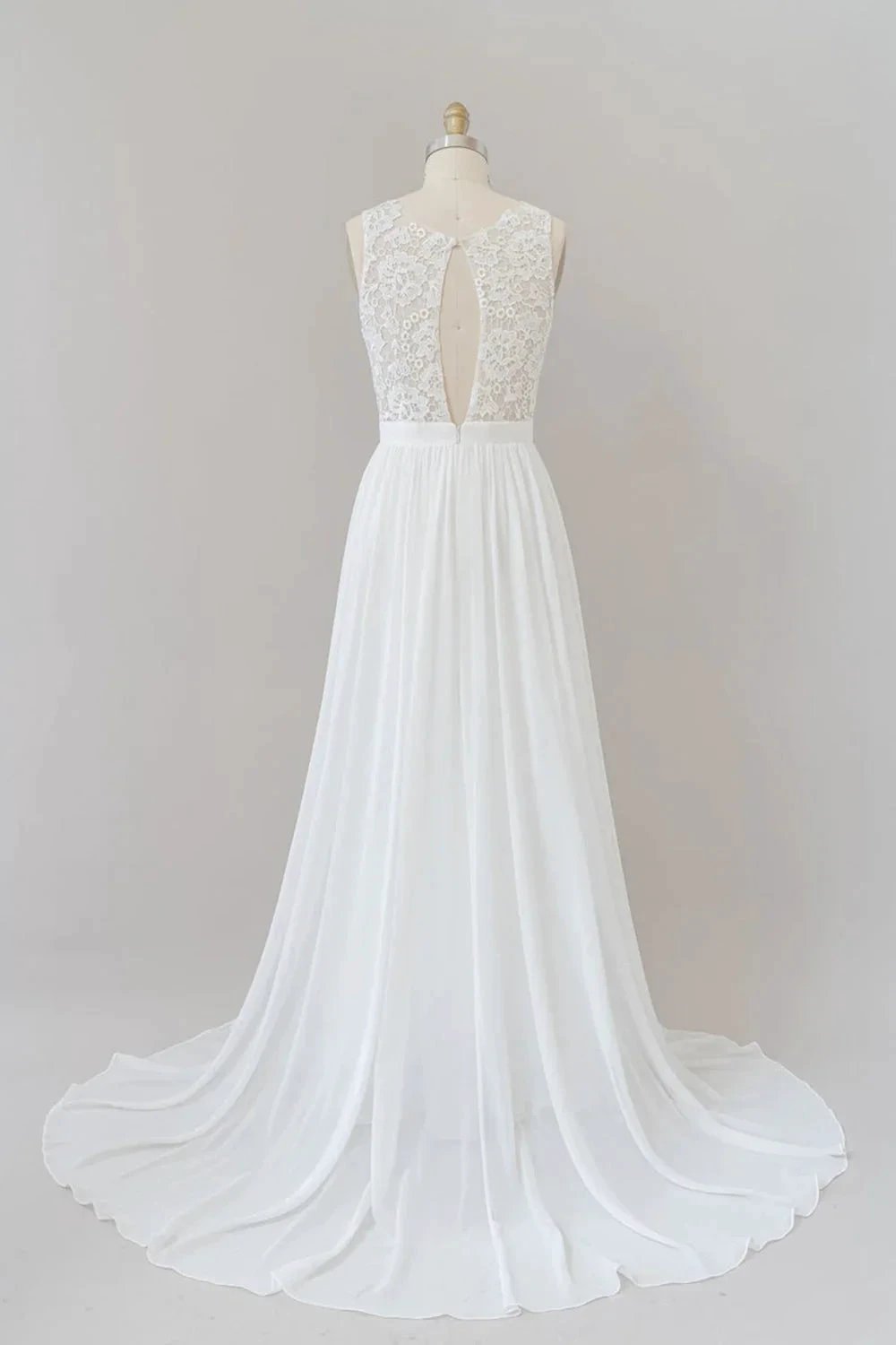 Straps Lace A-line Boho Wedding Dress (ZD15972)
