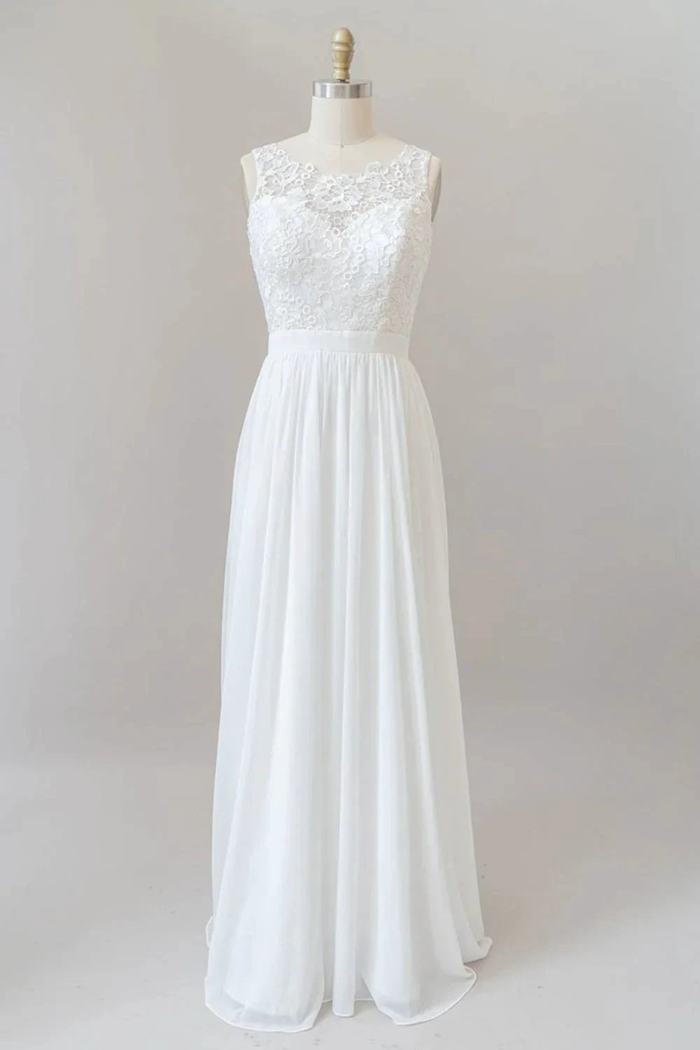 Straps Lace A-line Boho Wedding Dress (ZD15972)