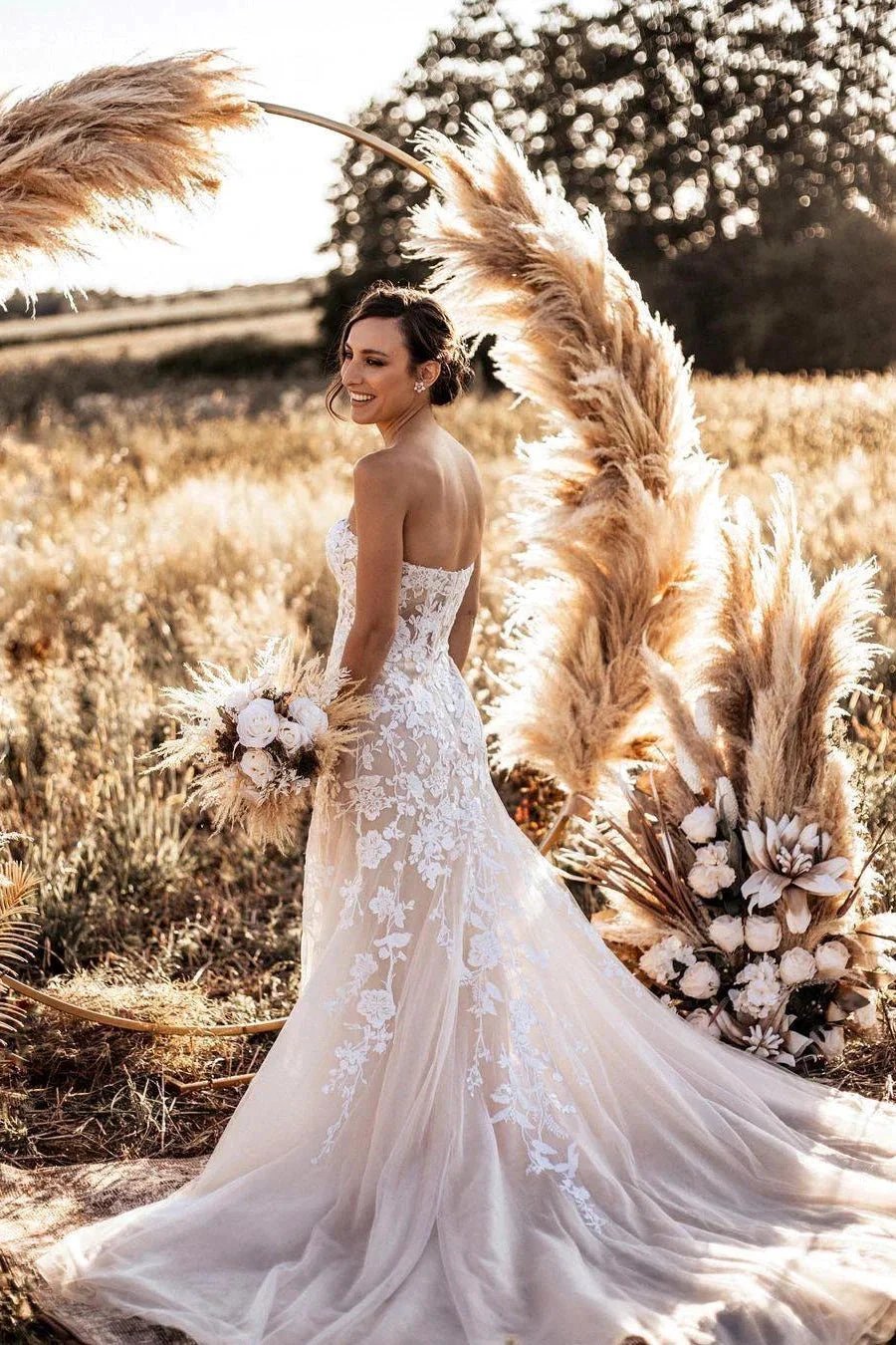 Stylish white Sweeteart Tulle Lace Wedding Dress (ZD14703) - View 3 | VelvetHem