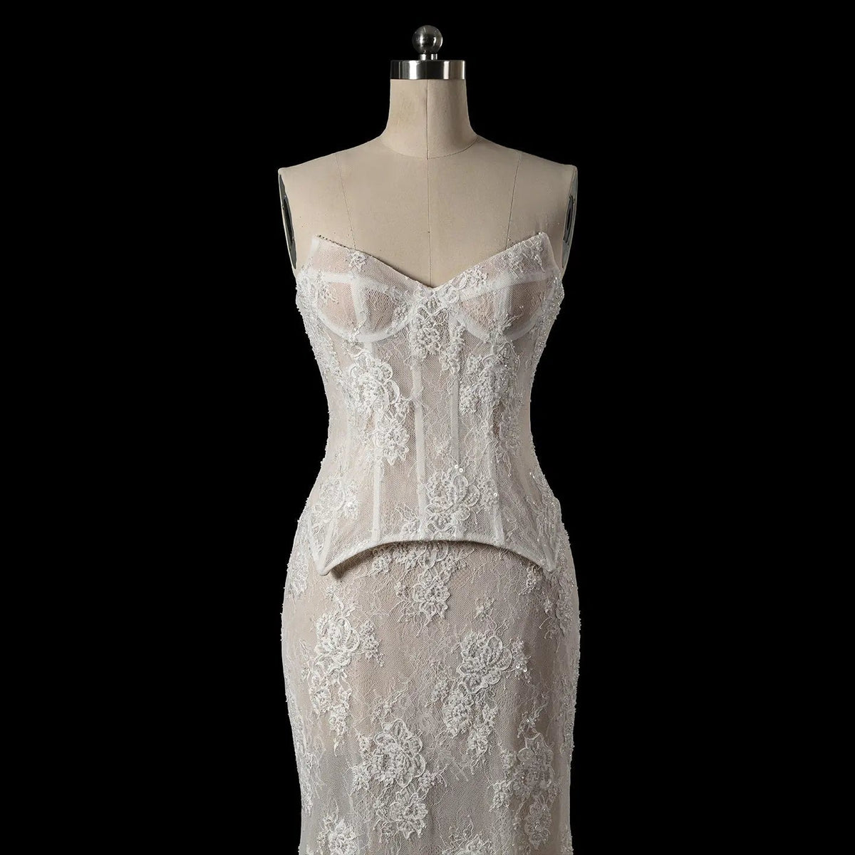 White Strapless Corset Lace Up Back Sheath Wedding Dress ZP006
