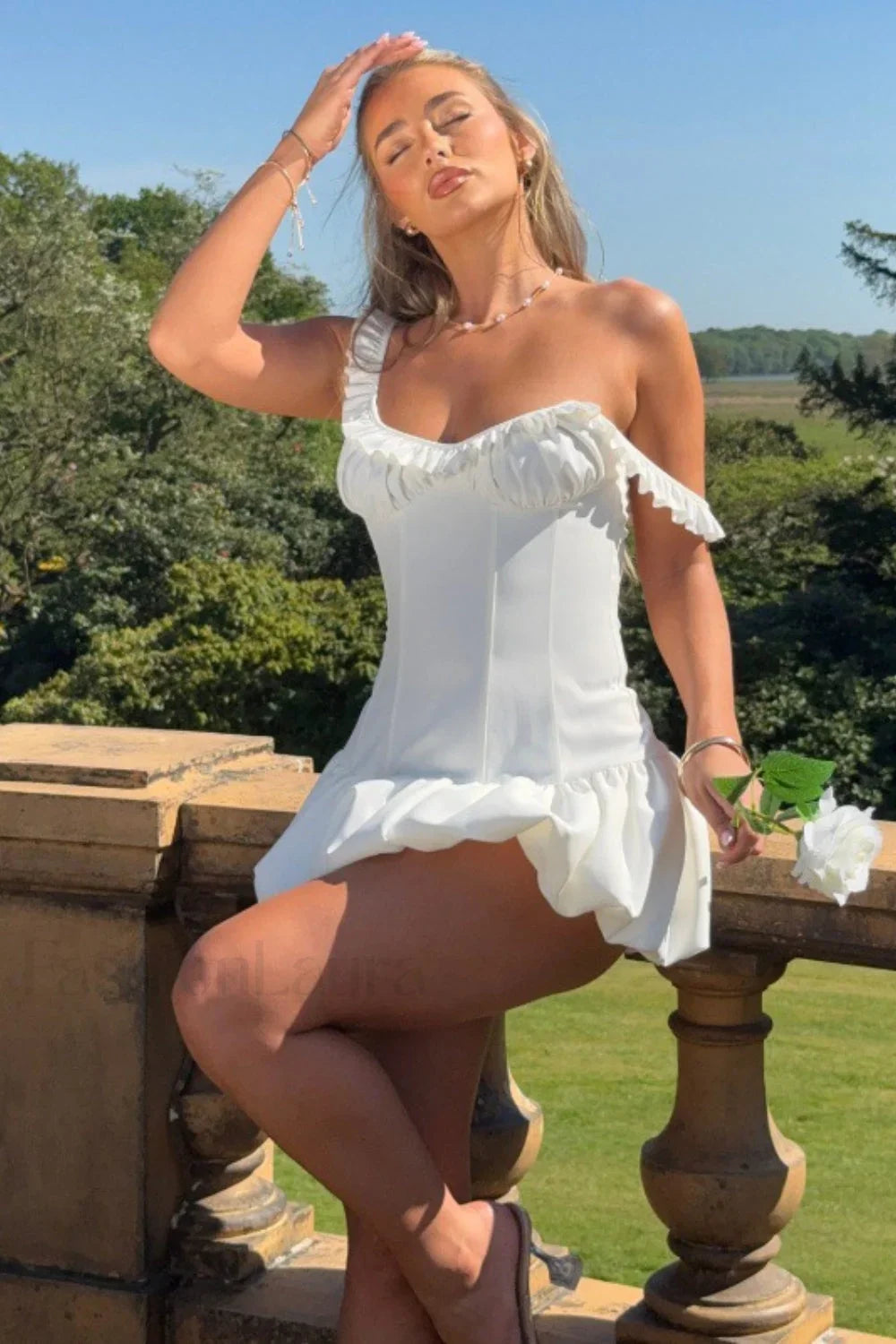 Sweet Ruffled Waist Classic Dress for Modern Casual Wear