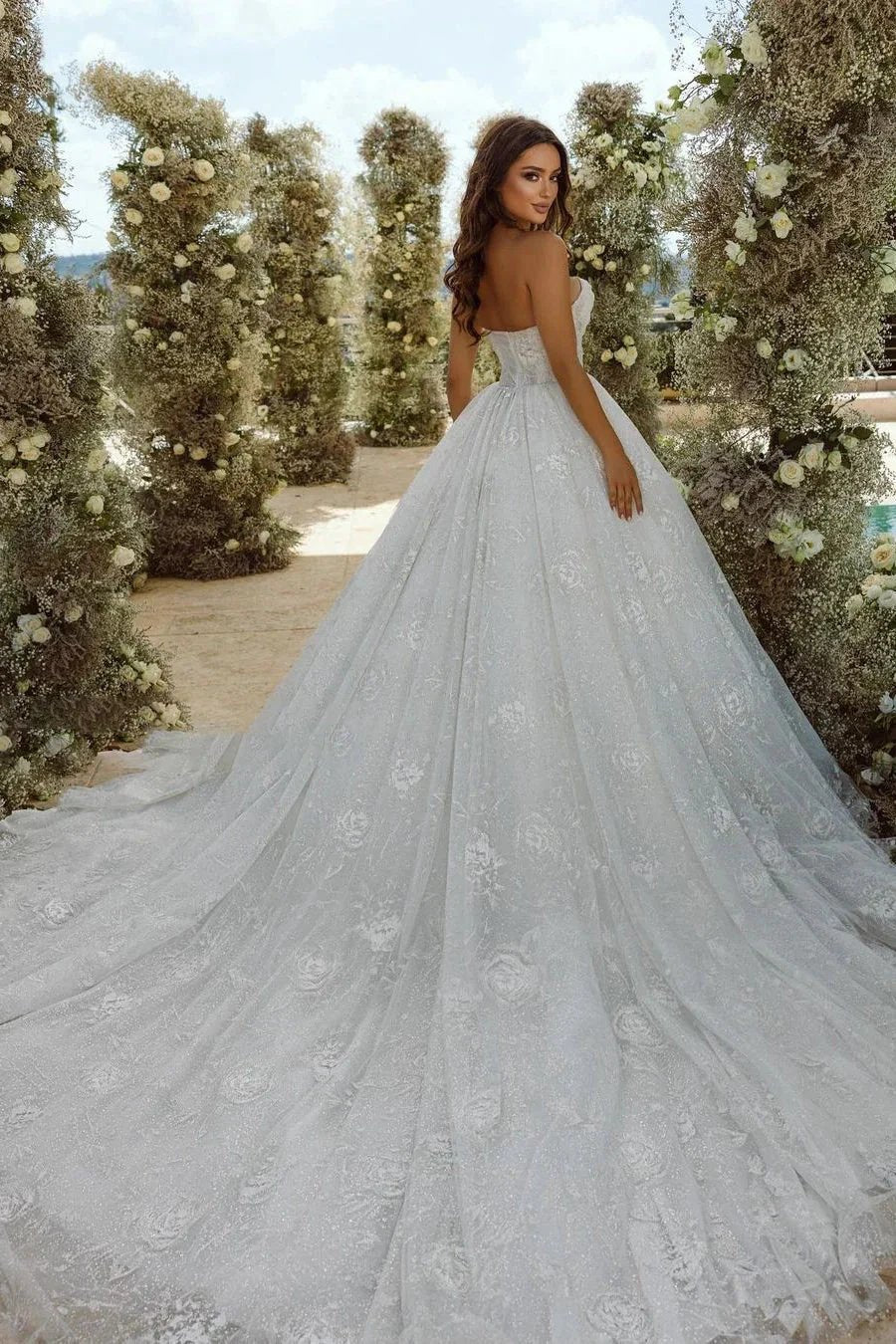 Sweetheart A-line Lace Wedding Dress With Sleeves (ZD14509) - View 2 | VelvetHem