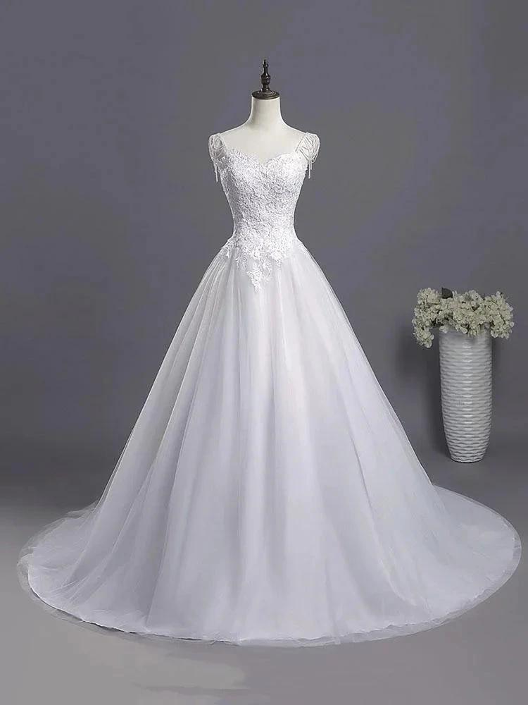 sweetheart beading appliques Wedding Dress New Arrival tulle pleated Bridal Wears (ZD13881)