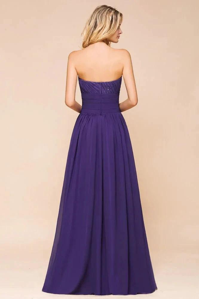 Sweetheart Chiffon Garden Bridesmaid Dress Strapless Party Dress (ZD12971)
