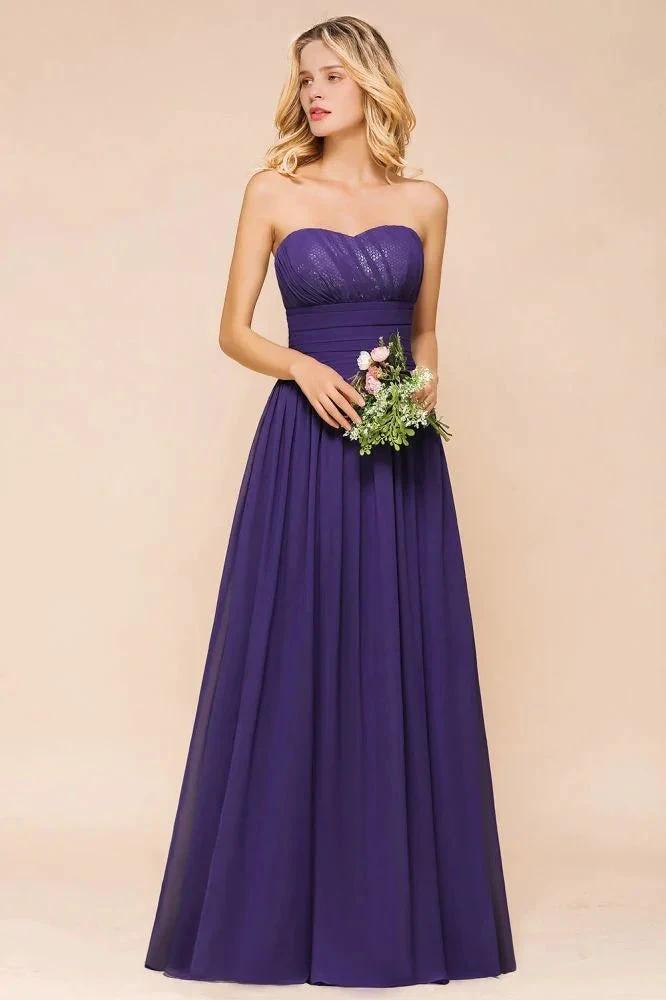Sweetheart Chiffon Garden Bridesmaid Dress Strapless Party Dress (ZD12971)