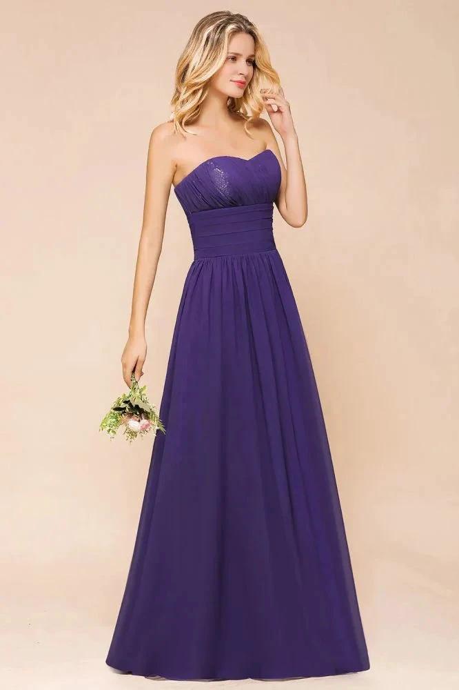 Sweetheart Chiffon Garden Bridesmaid Dress Strapless Party Dress (ZD12971)