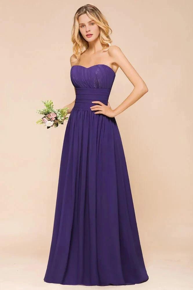 Sweetheart Chiffon Garden Bridesmaid Dress Strapless Party Dress (ZD12971)