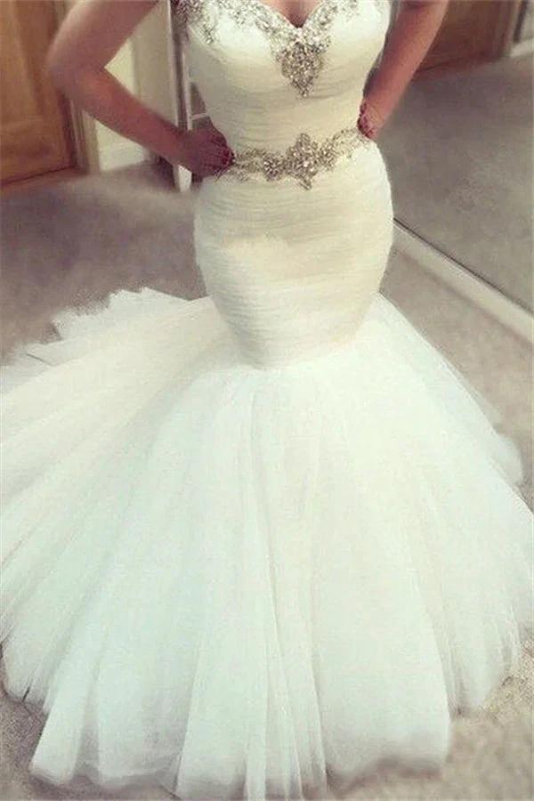 Sweetheart Mermaid Ruffles Wedding Dress (ZD13802)