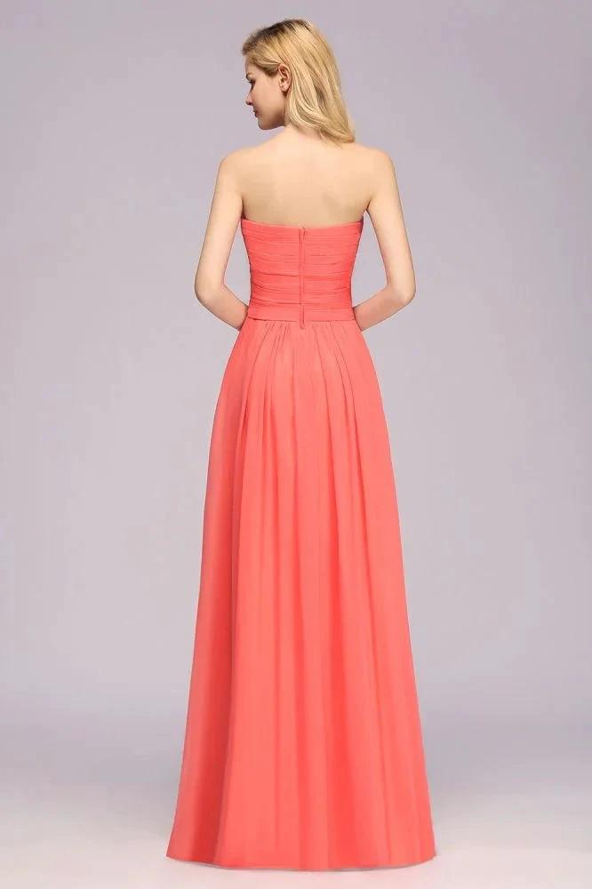 Sweetheart Sleeveless Ruffle Evening Swing Dress Chiffon aline Bridesmaid Dress (ZD13128)