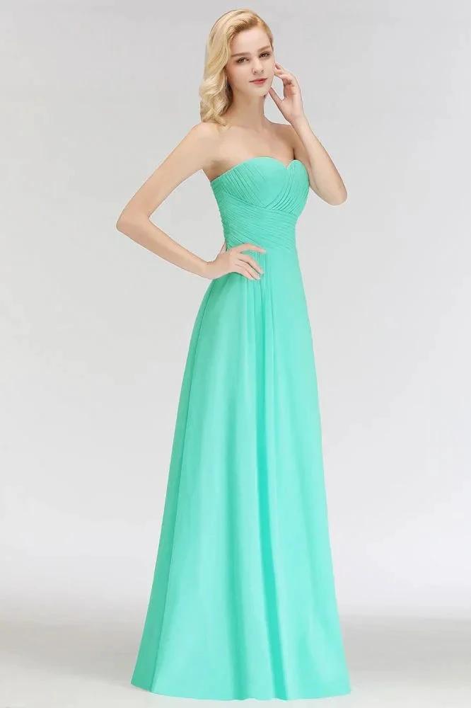 Sweetheart Strapless Floor Length Ruffles Top Bridesmaid Dress (ZD13045)