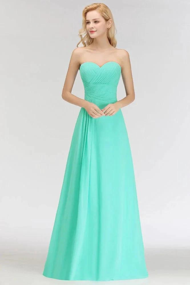 Sweetheart Strapless Floor Length Ruffles Top Bridesmaid Dress (ZD13045)