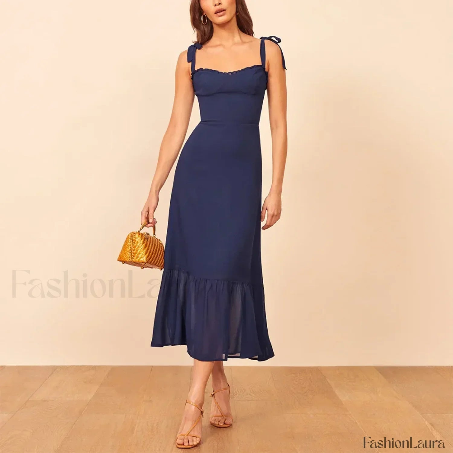 Sweetheart Tie Strap Dress with Relaxed Fit and Layered Outfit Styling