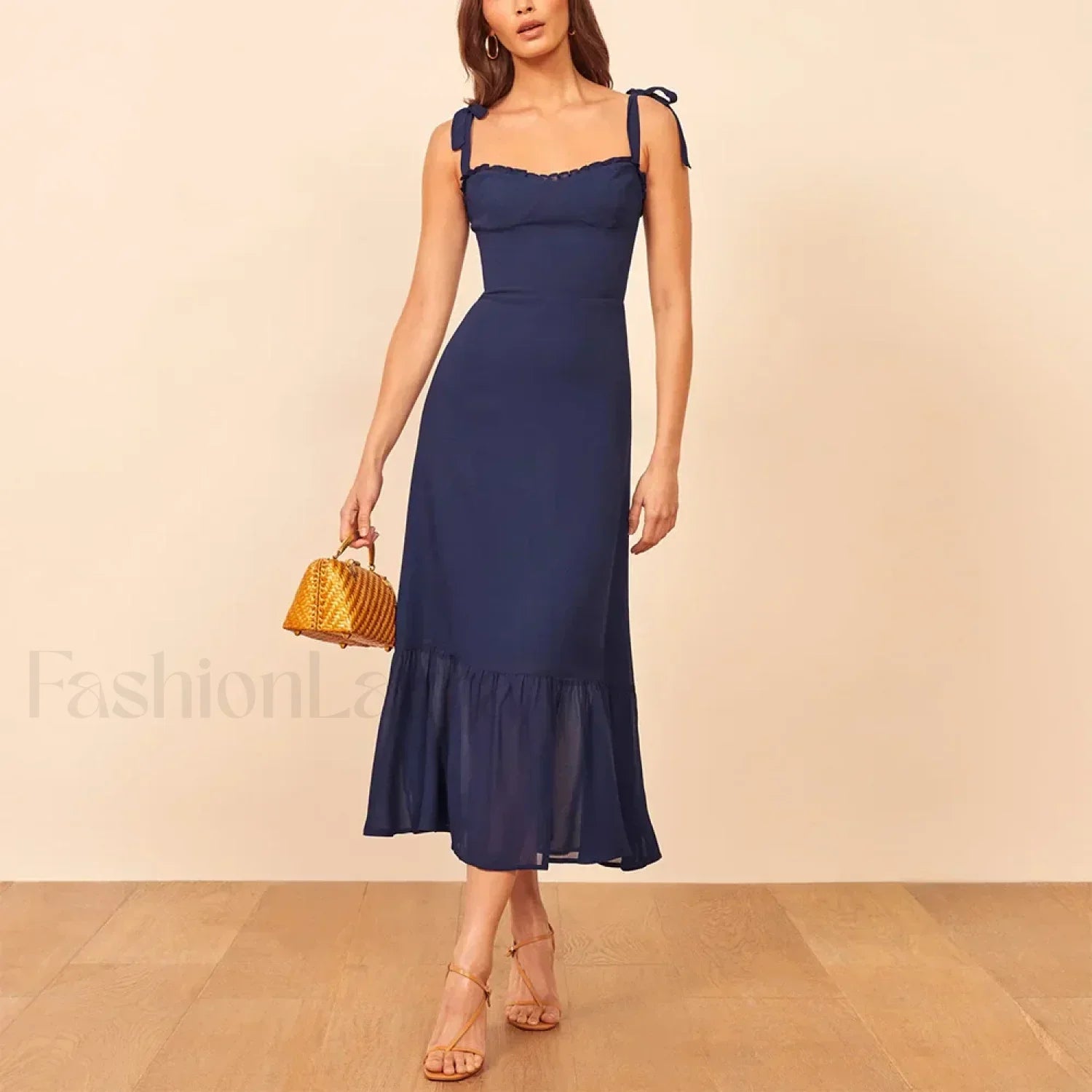 Sweetheart Tie Strap Dress with Relaxed Fit and Layered Outfit Styling
