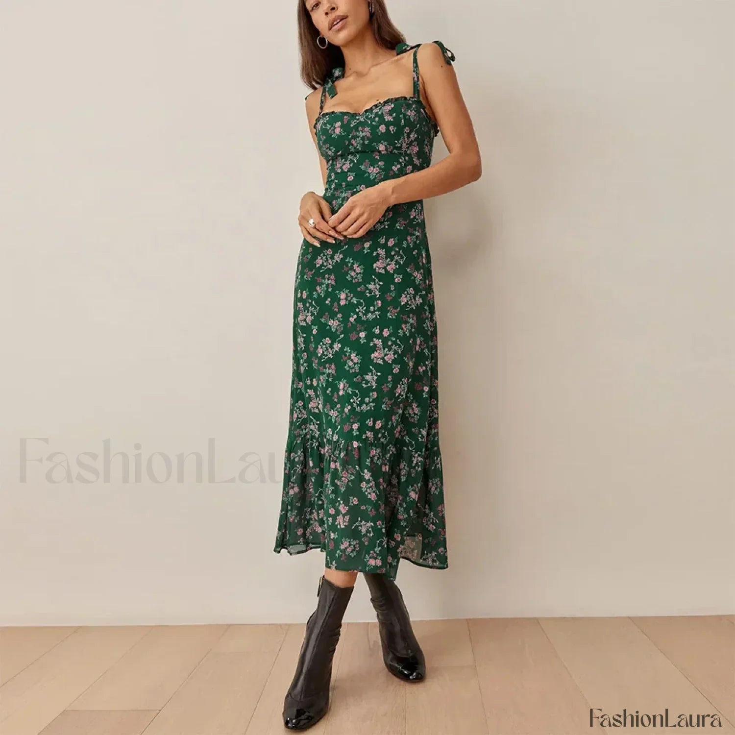 Sweetheart Tie Strap Dress with Relaxed Fit and Layered Outfit Styling