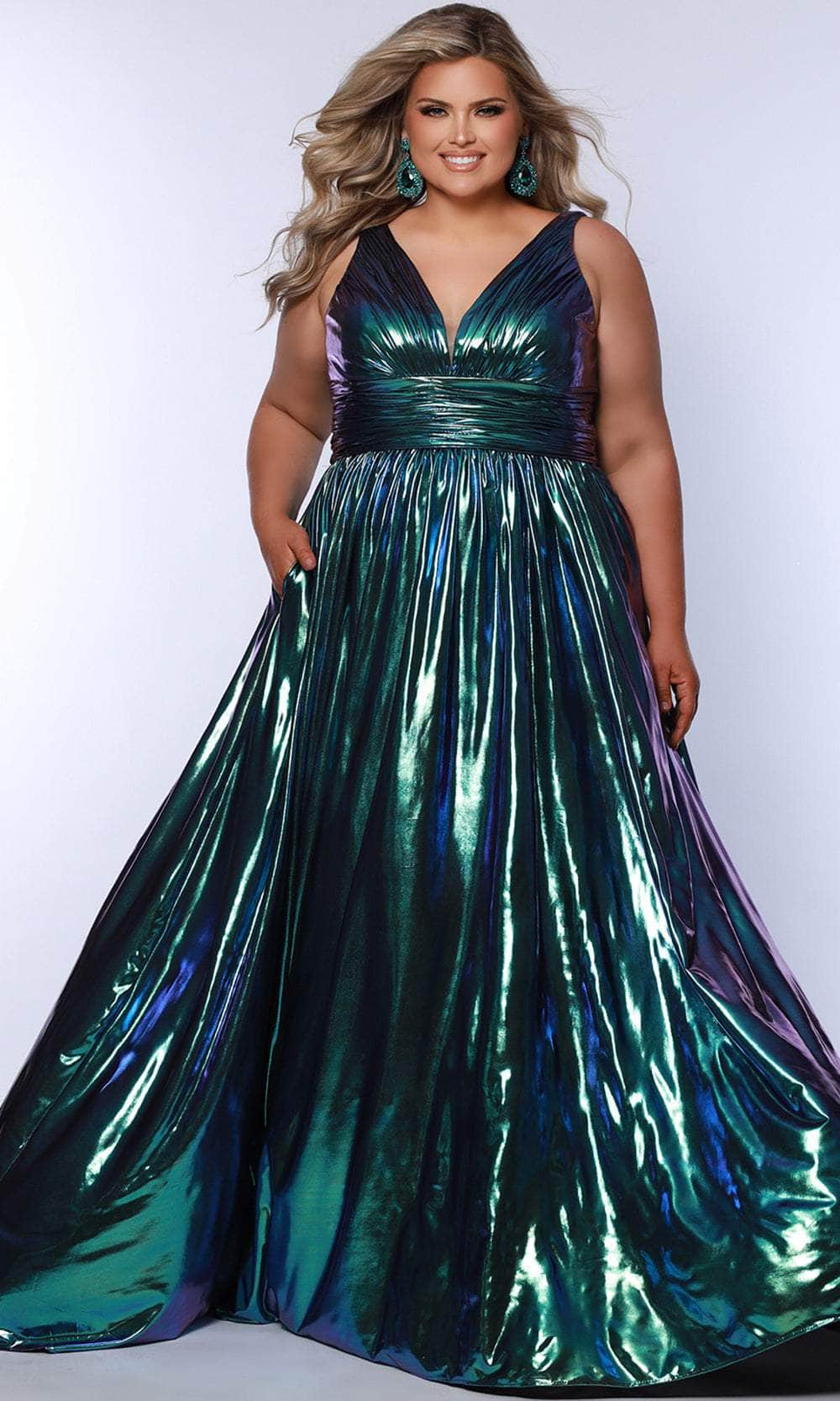 Sydney's Closet SC7415 - Off-shoulder Tulle Ballgown with Lace Special Occasion Dress