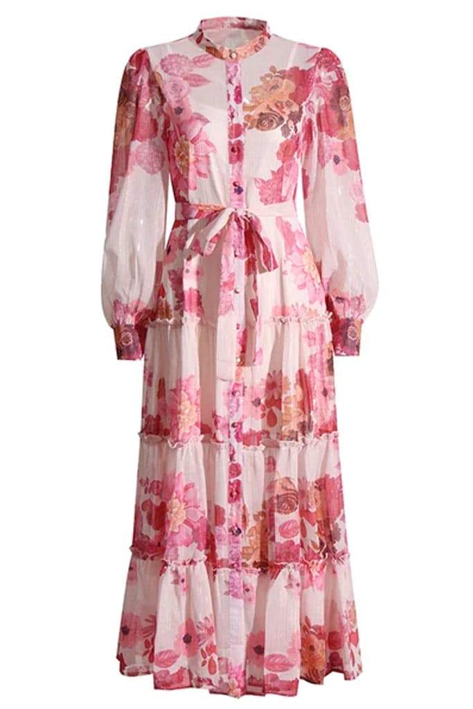 Keira Chic Floral Maxi Dress with Long Sleeves Premium Wardrobe Essential