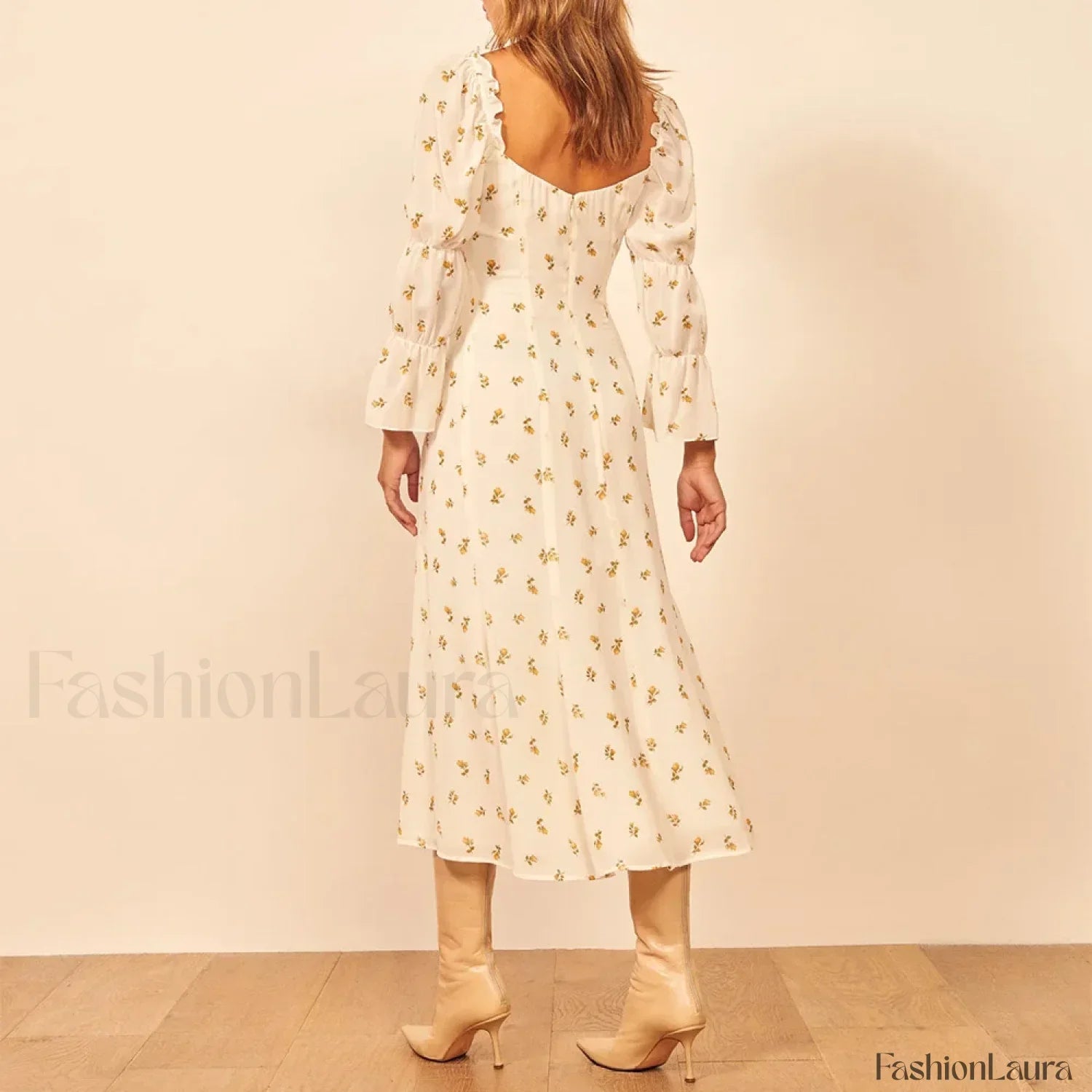 Three Quarter Ruffle Dress with Classic Everyday Styling