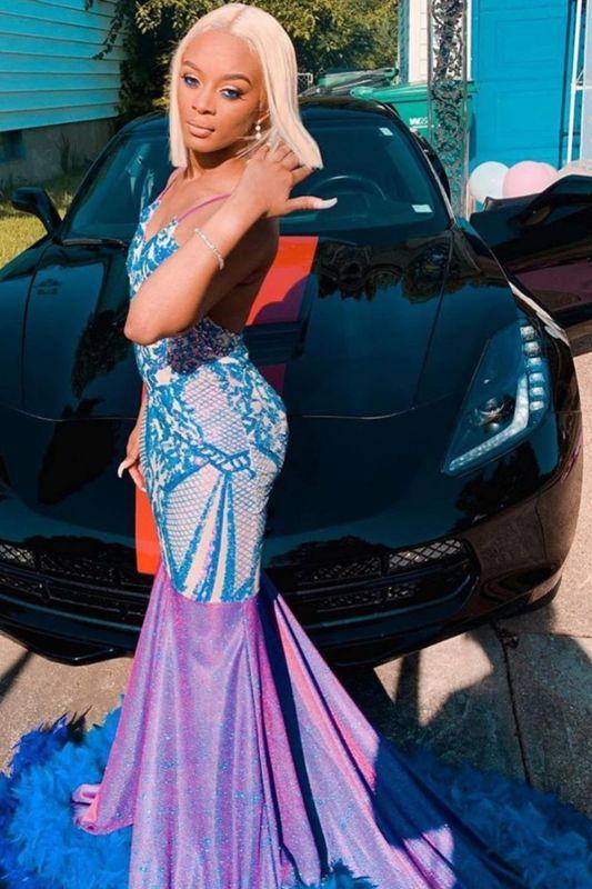 Stunning Satin Sequins Mermaid Prom Dresses  C559