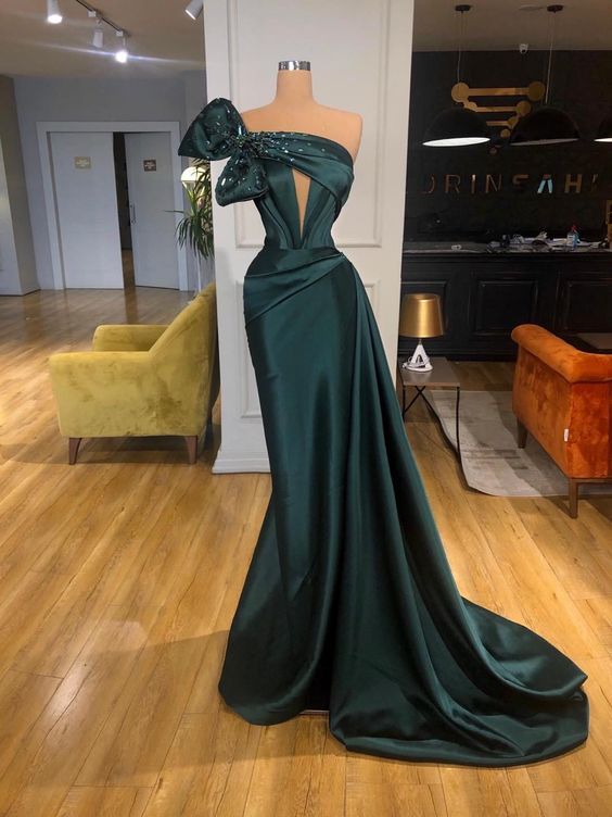 Green Formal Dress, Evening Dress, Dance Dresses, School Party Gown