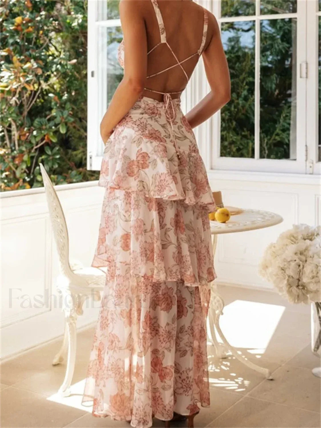 Tiered V Neck Dress with Relaxed Fit and Seasonal Wardrobe Essential