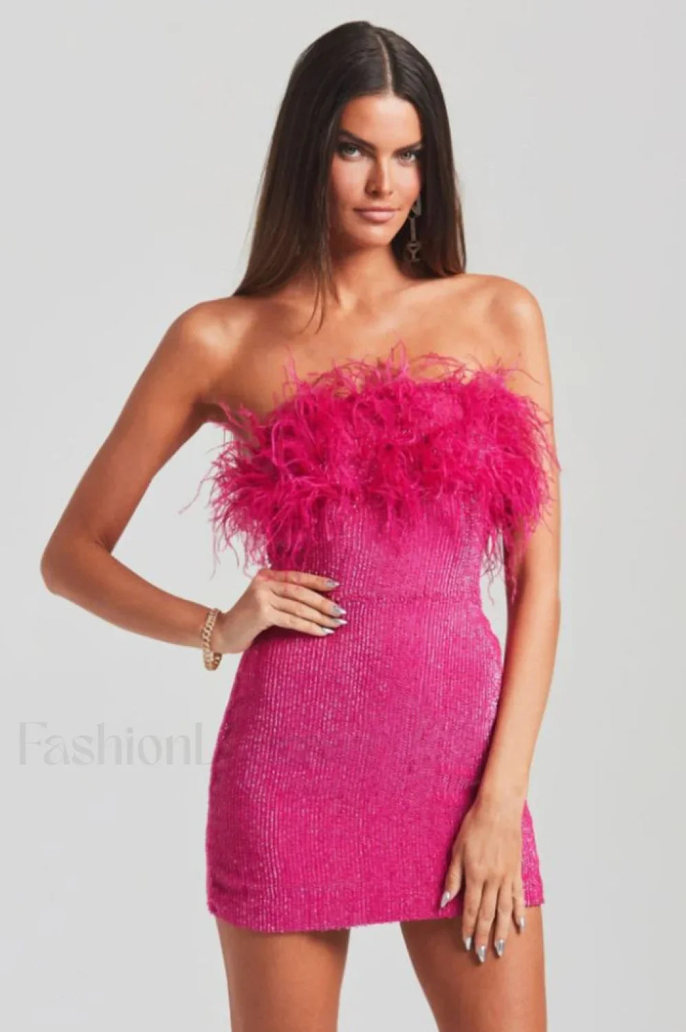 Torin Sequin Stylish Feather Dress