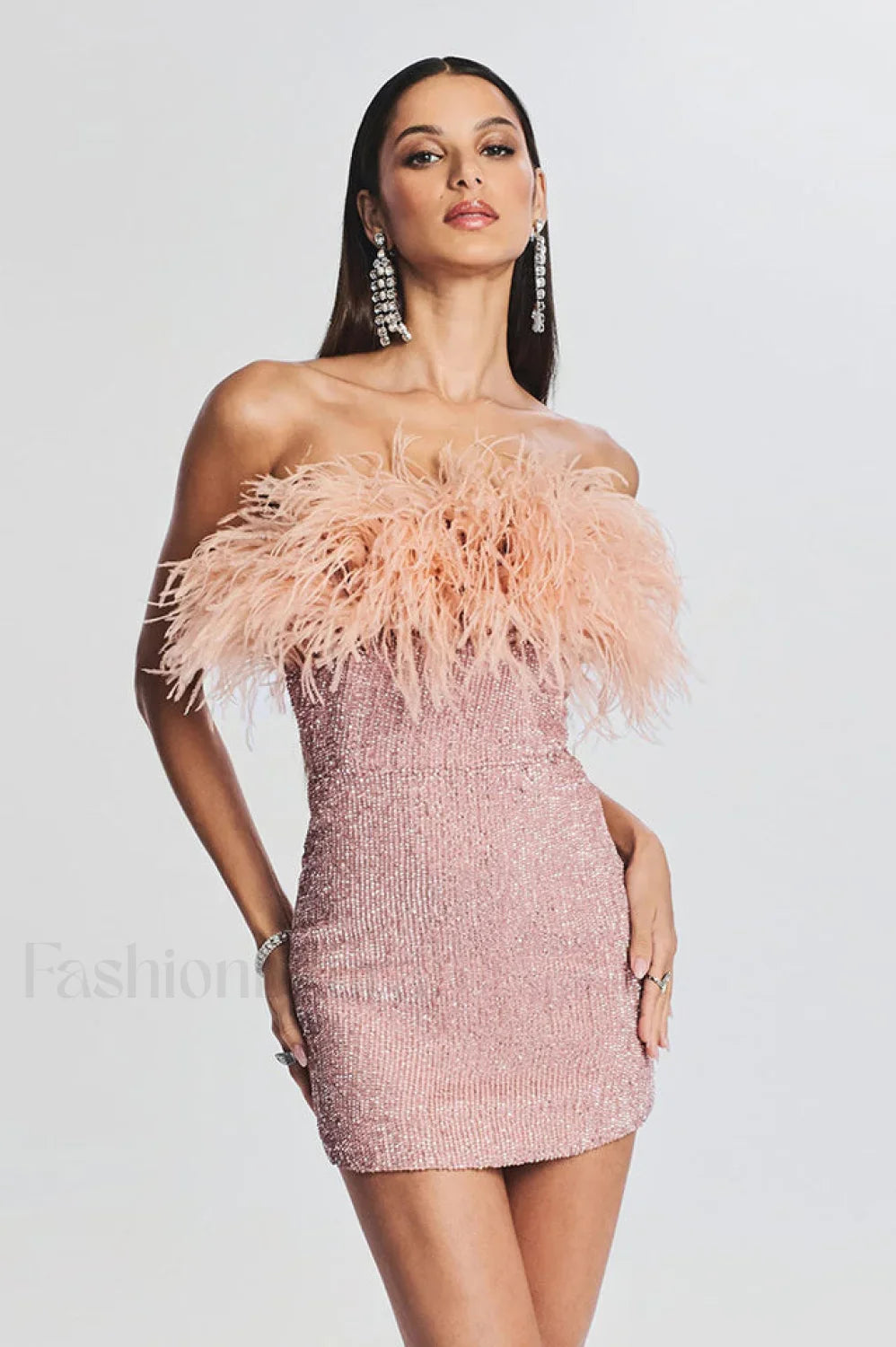 Torin Sequin Stylish Feather Dress