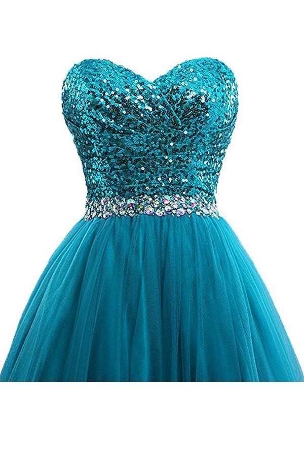 Tulle Sequin Ball Gown Prom Dresses Evening Gown (ZD13164)