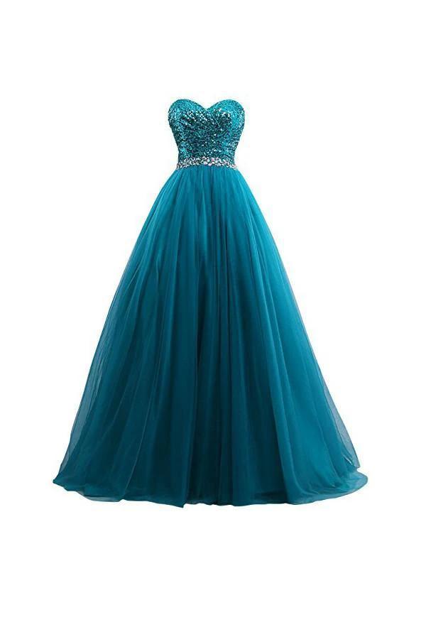 Tulle Sequin Ball Gown Prom Dresses Evening Gown (ZD13164)