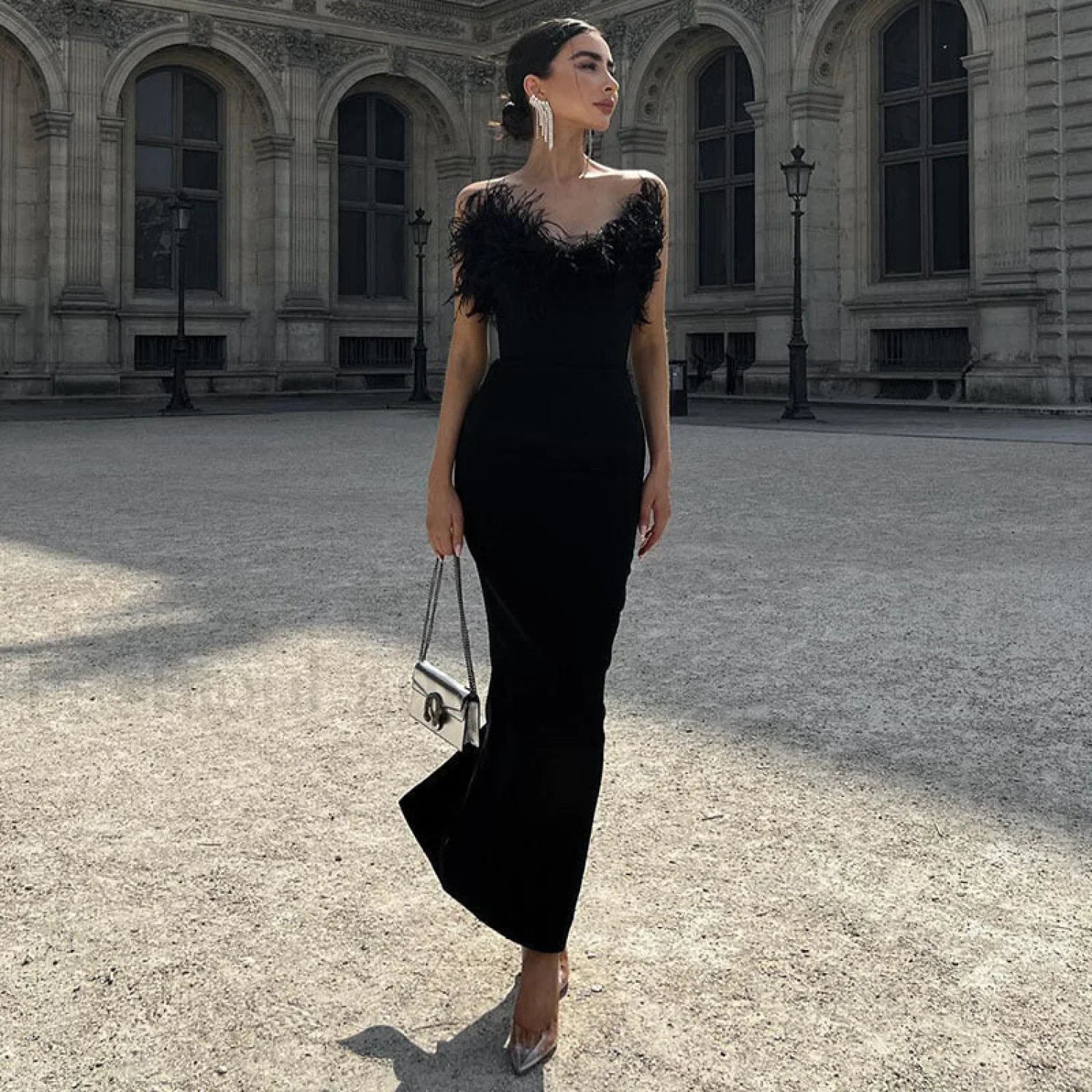 V Neck Tube Modern Dress for Comfort Fit Design Boutique Fashion Style