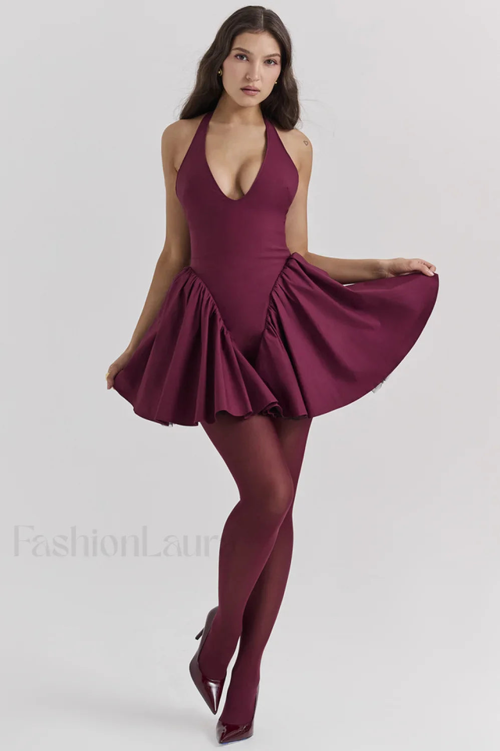 Valentia Halter Stylish Mini Dress