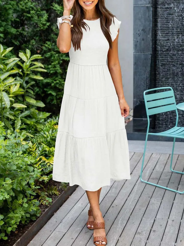 Carolina Effortless Dress Gathered Bust Chic Silhouette Collection