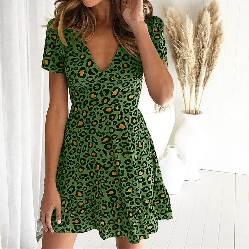 Antonia Aesthetic Leopard Print Summer Dress Designer Edit