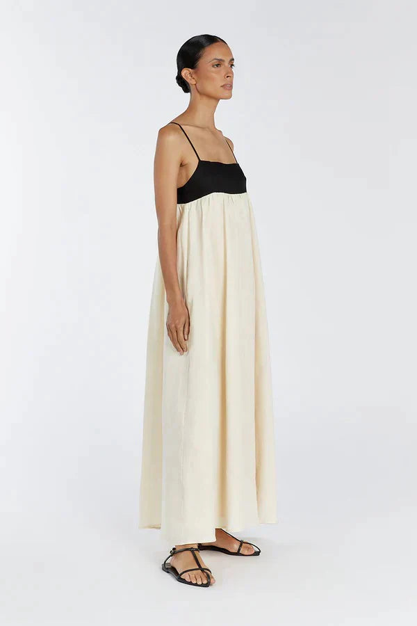 Rhiannon Statement , Loose Long Dress in White Elevated Occasion Wear