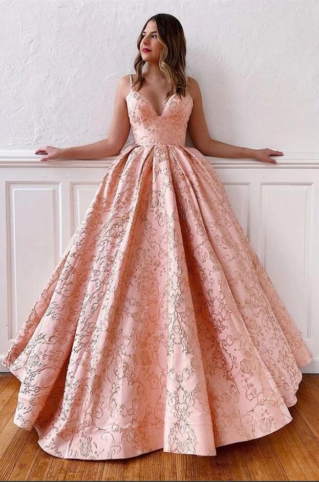 Vintage Long A-line V-neck Spaghetti Straps Satin Backless Prom Dress - View 2 | VelvetHem