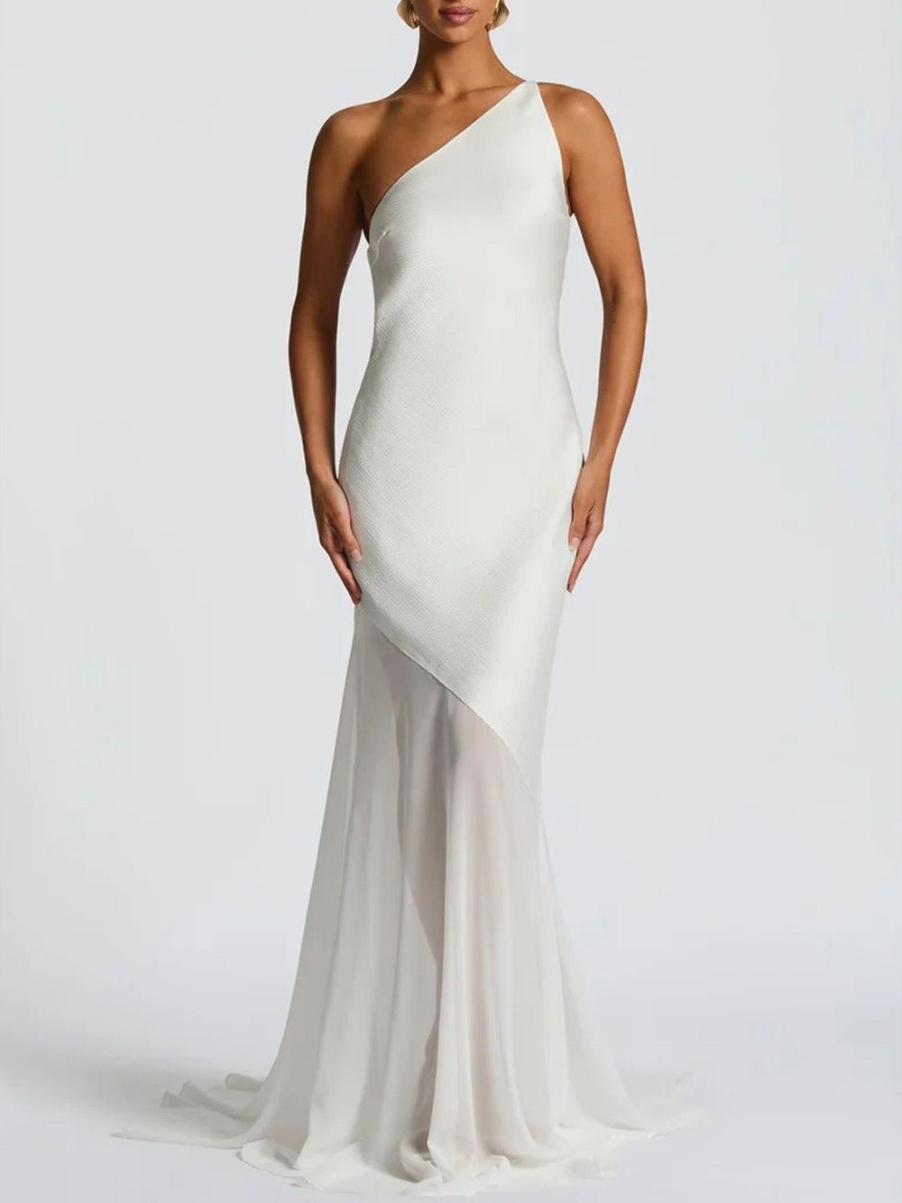 Vivienne One - Shoulder Mesh Maxi Dress - Fashion Pov